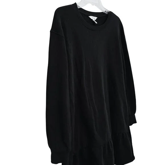Nine West Black Long Sleeve Sweatshirt Dress with Ruffle - Size Large - Picture 6 of 10
